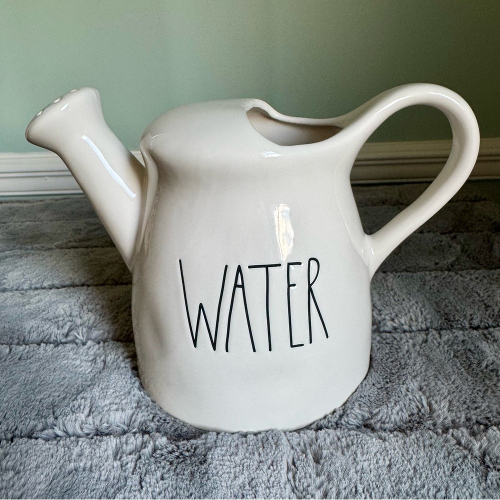 Rae Dunn Artisan Collection Ceramic WATER Watering Can by  Magenta 181 White